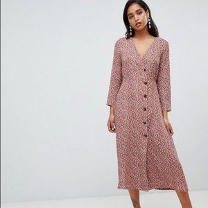 ASOS button front midi dress